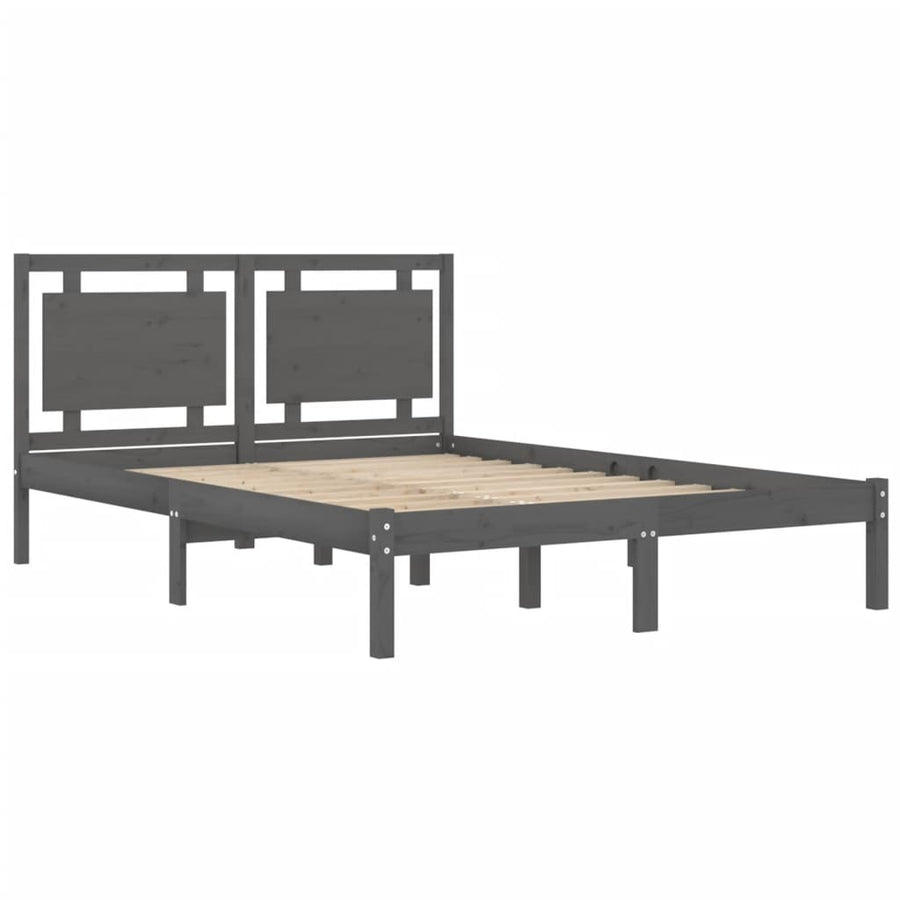 Bedframe Massief Hout 200 x 200 cm Grijs