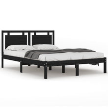 Bedframe Massief Hout 200 x 200 cm Zwart