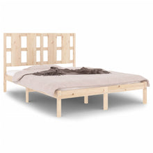 Bedframe Massief Hout Double 135 x 190 cm Naturel