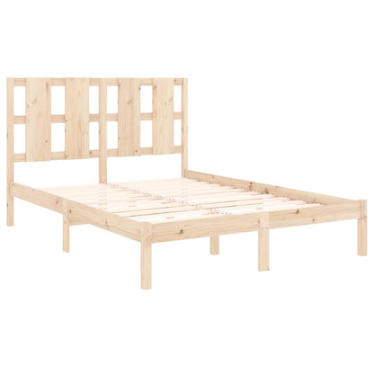 Bedframe Massief Hout Double 135 x 190 cm Naturel
