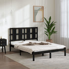 Solid pine wood bed frame black 140x190 cm