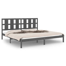 Bedframe Massief Grenenhout 200 x 200 cm Grijs