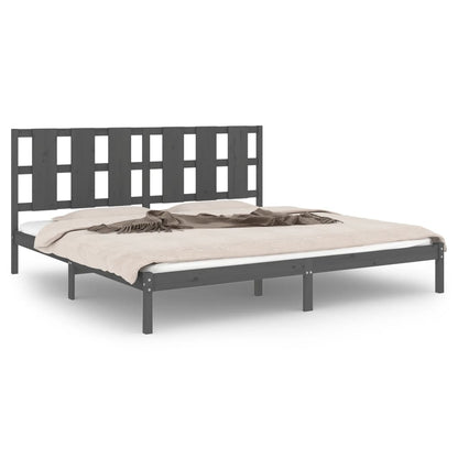 Bedframe Massief Grenenhout 200 x 200 cm Grijs