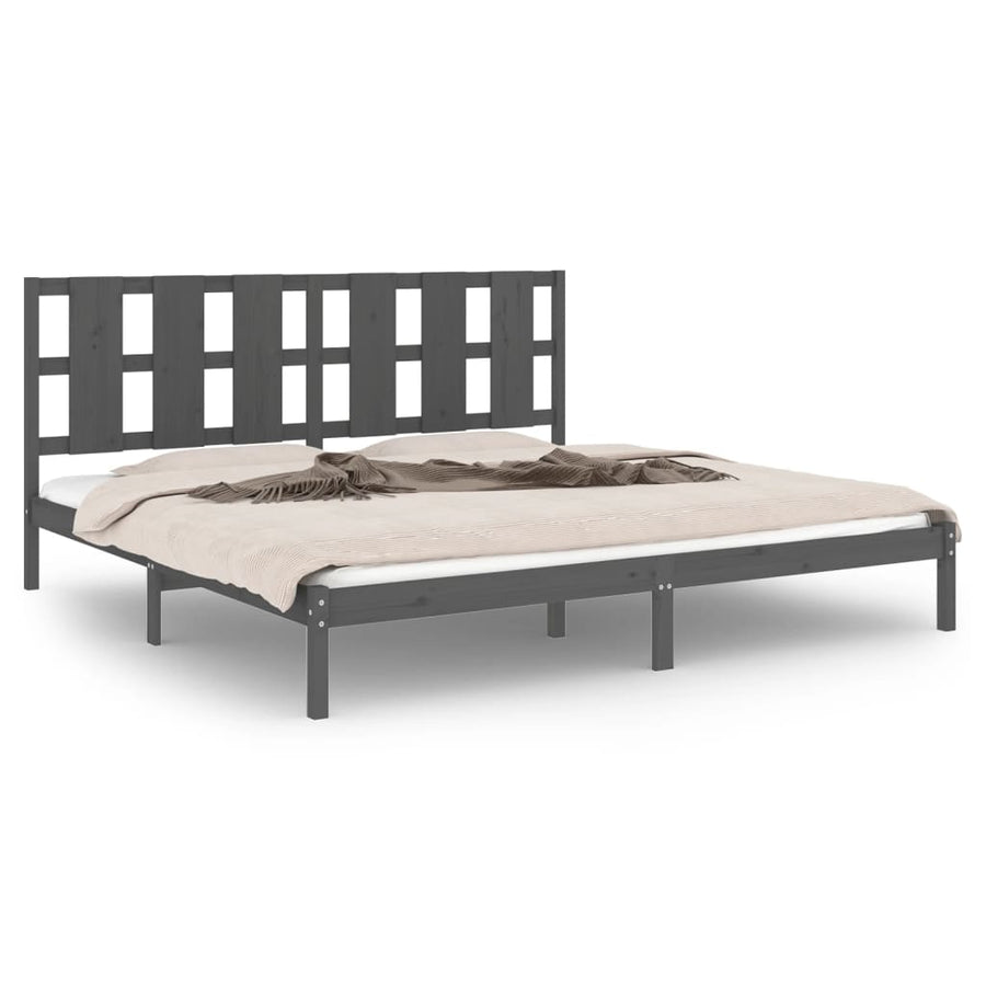 Bedframe Massief Grenenhout 200 x 200 cm Grijs