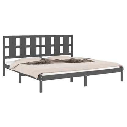Bedframe Massief Grenenhout 200 x 200 cm Grijs