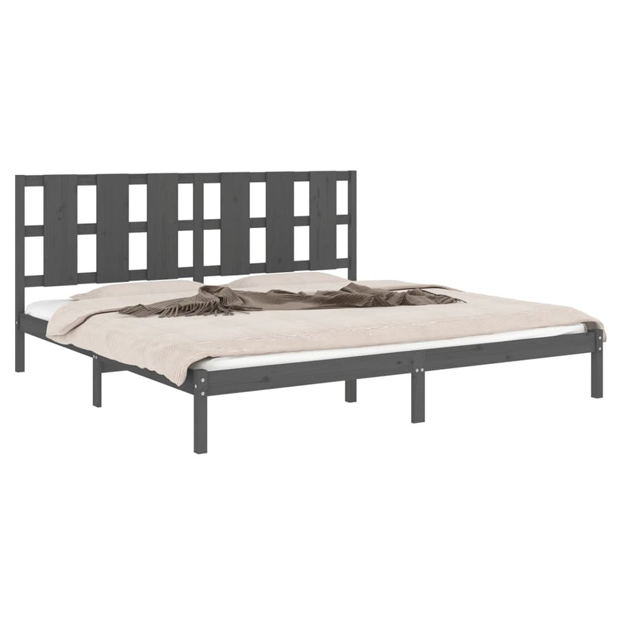 Bedframe Massief Grenenhout 200 x 200 cm Grijs