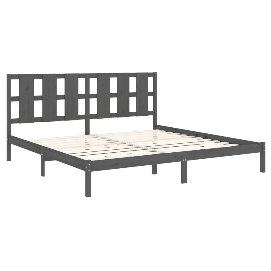 Bedframe Massief Grenenhout 200 x 200 cm Grijs