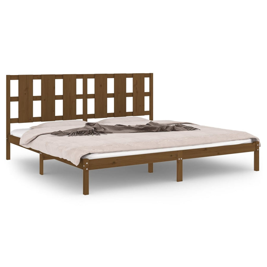 Bedframe Massief Grenenhout 200 x 200 cm Honingbruin