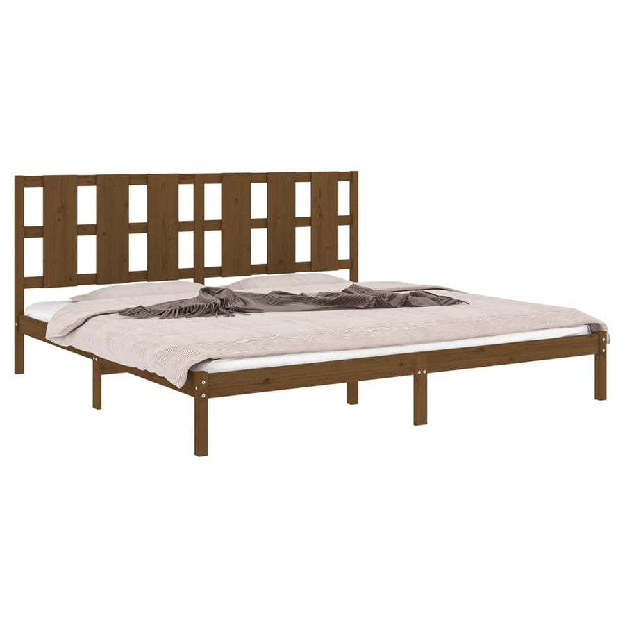 Bedframe Massief Grenenhout 200 x 200 cm Honingbruin