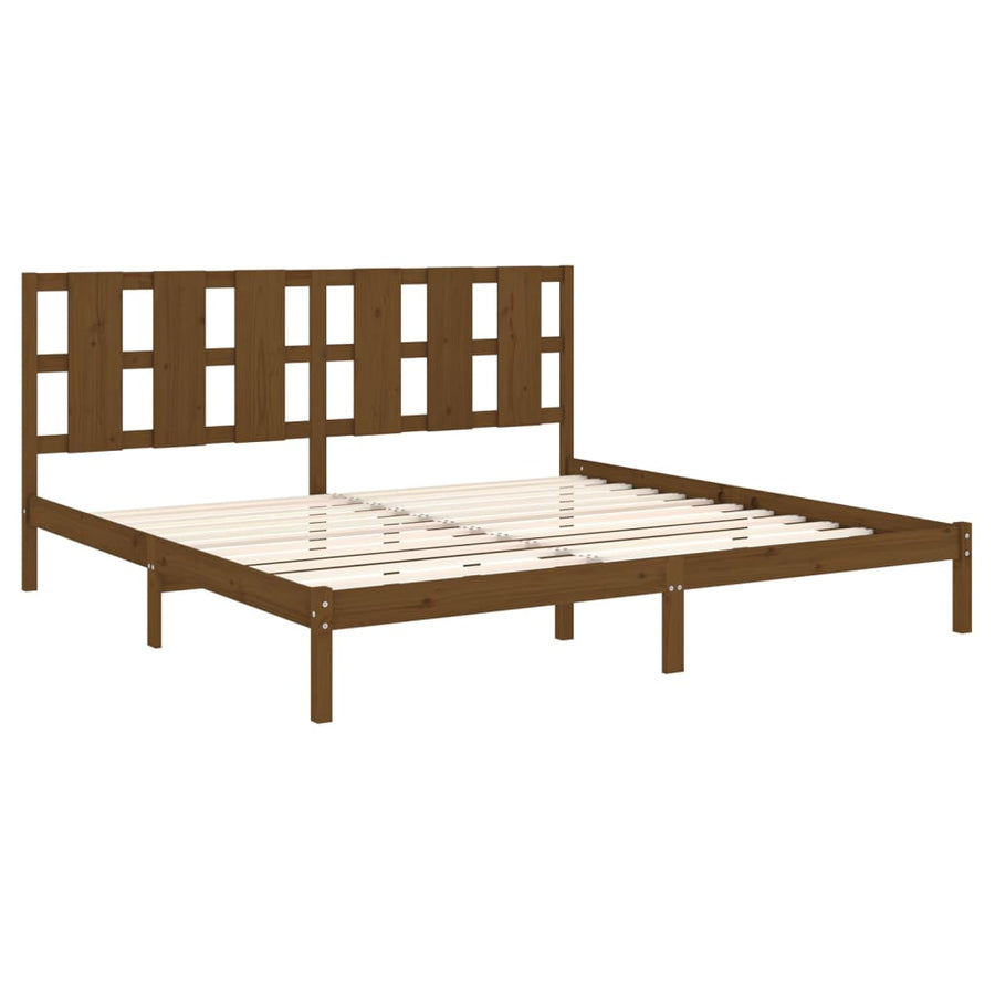 Bedframe Massief Grenenhout 200 x 200 cm Honingbruin