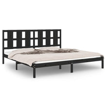 Bedframe Massief Grenenhout 200 x 200 cm Zwart
