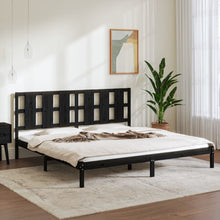 Bedframe Massief Grenenhout 200 x 200 cm Zwart