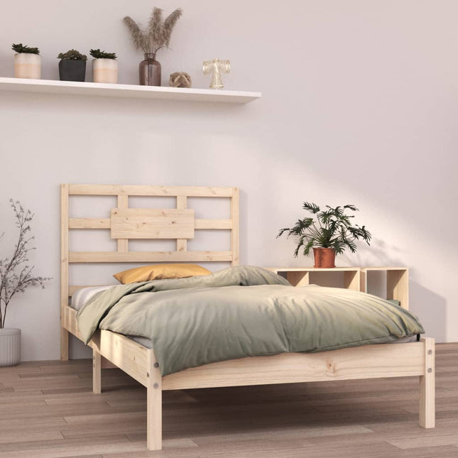 Bedframe Massief Hout 100 x 200 cm Naturel