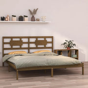 Bedframe massief grenenhout honingbruin 200x200 cm