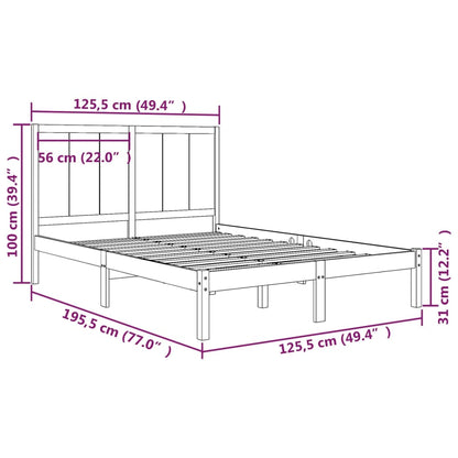 Bedframe Massief Grenenhout Small Double 120 x 190 cm Naturel