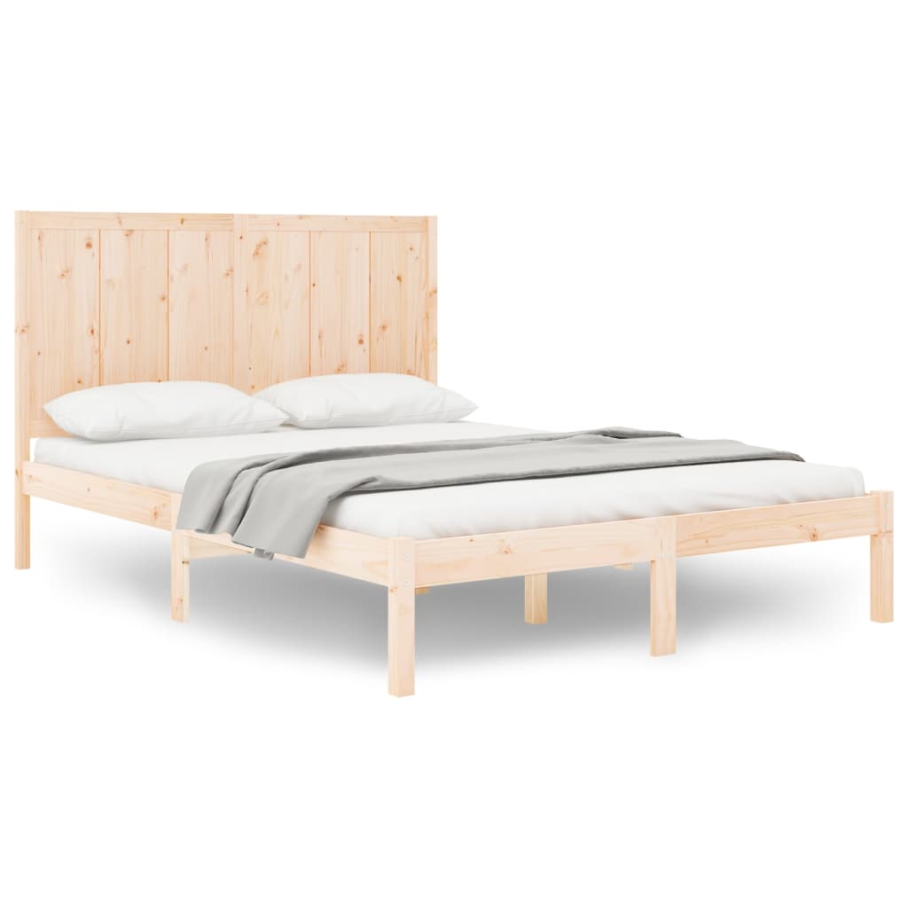 Bedframe Massief Grenenhout 140 x 190 cm Naturel