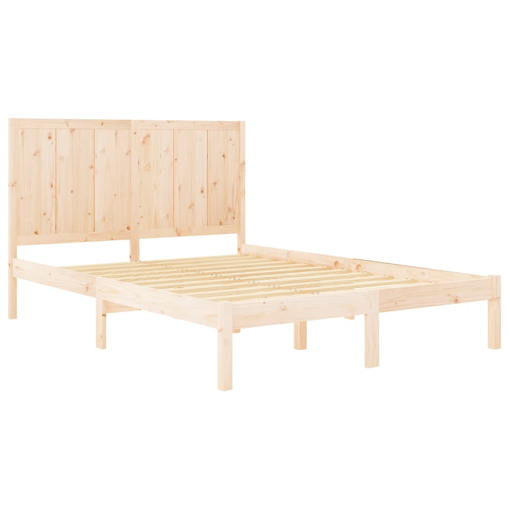 Bedframe Massief Grenenhout 140 x 190 cm Naturel