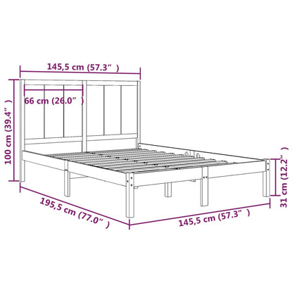 Bedframe Massief Grenenhout 140 x 190 cm Naturel