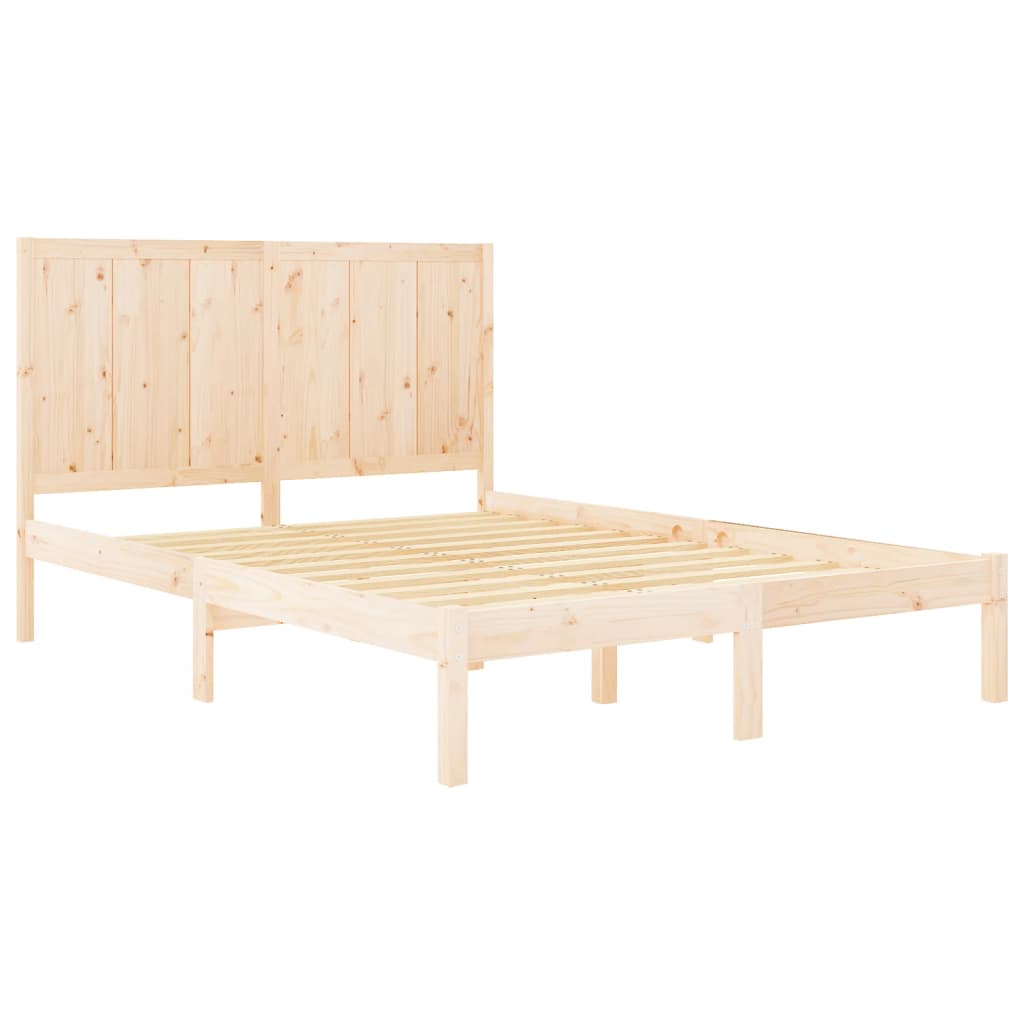 Bedframe Massief Grenenhout 120 x 200 cm Naturel