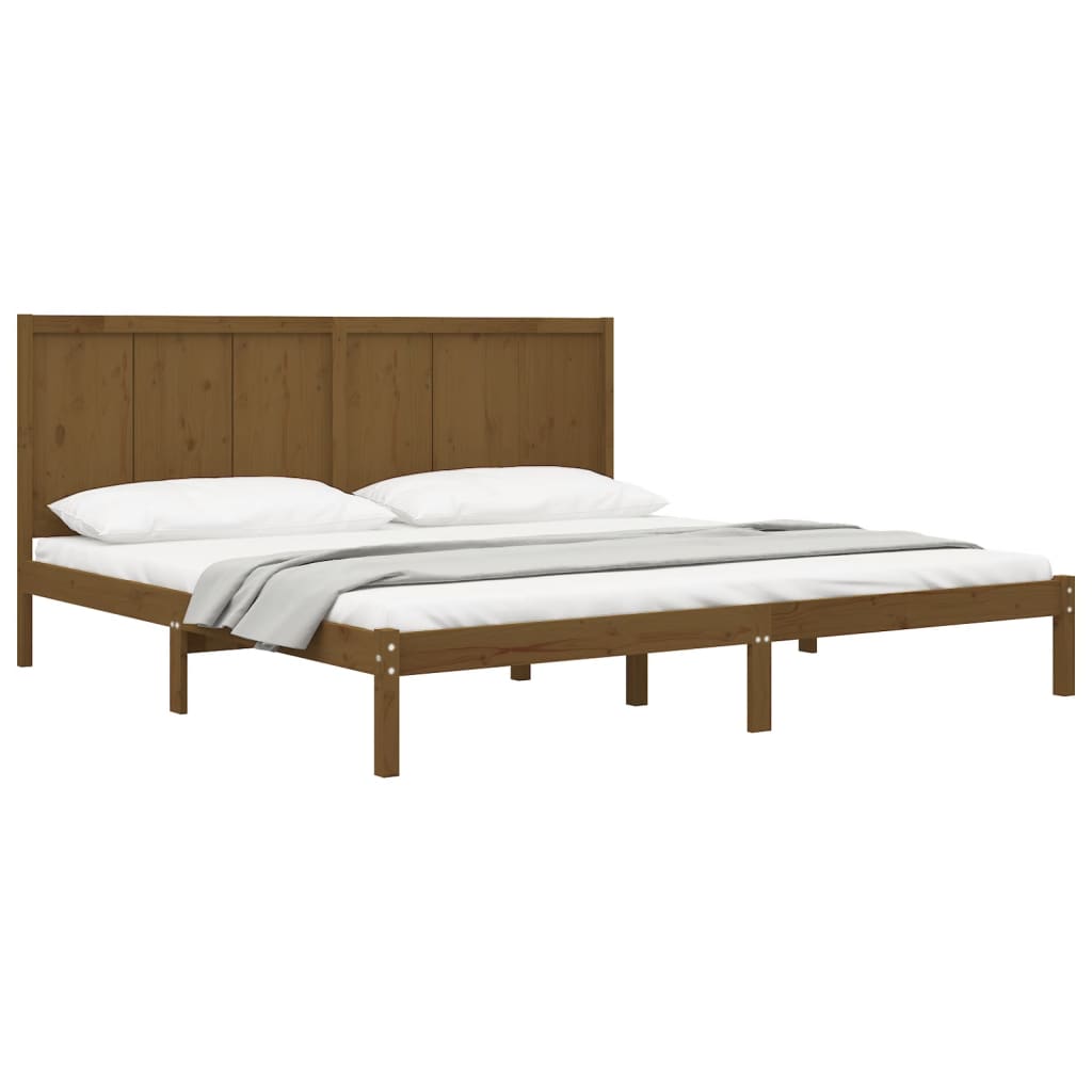 Bedframe Massief Grenenhout 200 x 200 cm Honingbruin