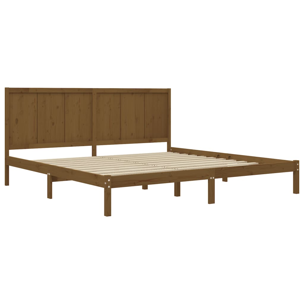 Bedframe Massief Grenenhout 200 x 200 cm Honingbruin