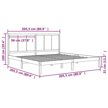 Bedframe Massief Grenenhout 200 x 200 cm Honingbruin