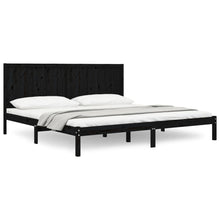 Bedframe Massief Grenenhout 200 x 200 cm Zwart