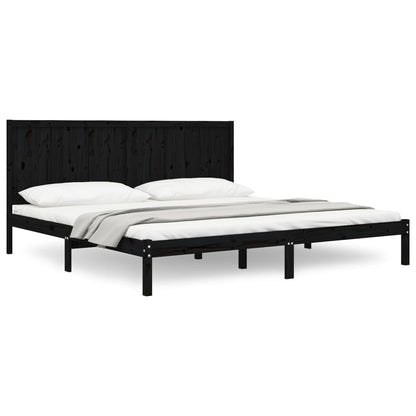 Bedframe Massief Grenenhout 200 x 200 cm Zwart