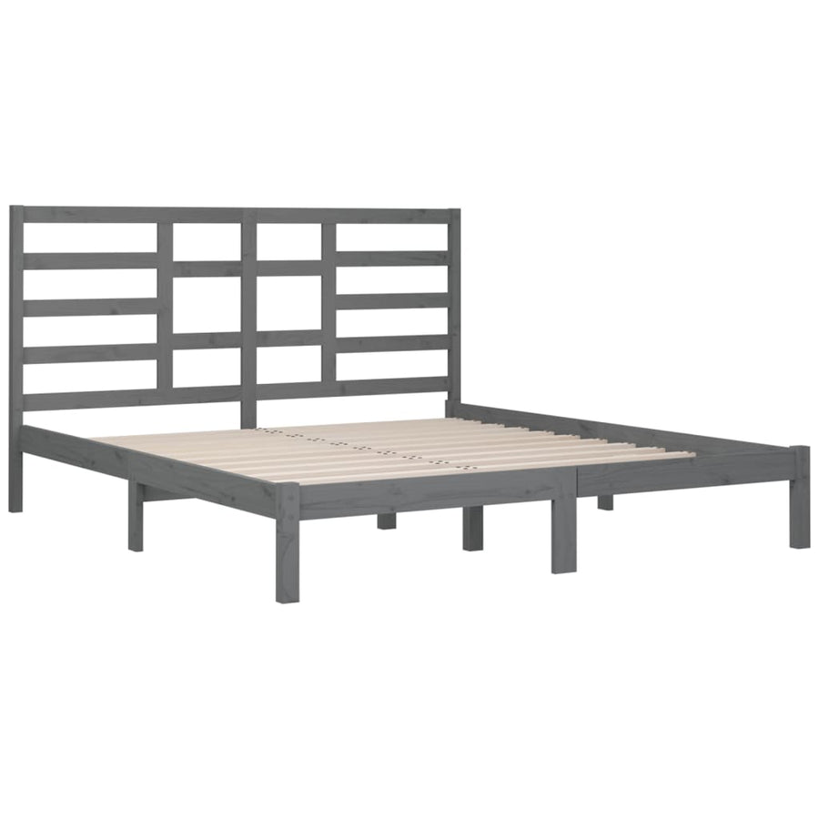 Bedframe Massief Hout 200 x 200 cm Grijs