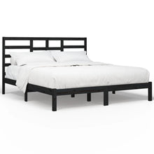 Bedframe Massief Hout 200 x 200 cm Zwart
