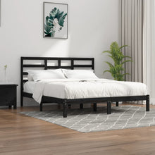 Bedframe Massief Hout 200 x 200 cm Zwart