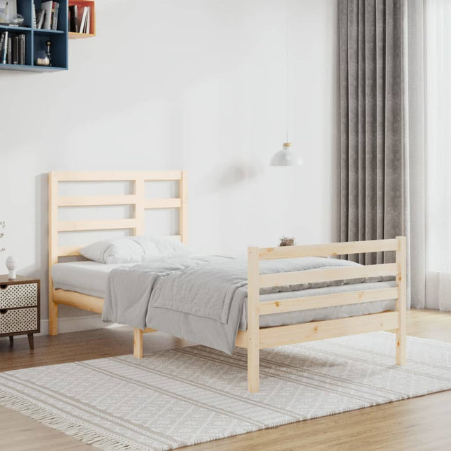 Bedframe Massief Hout 100 x 200 cm Naturel