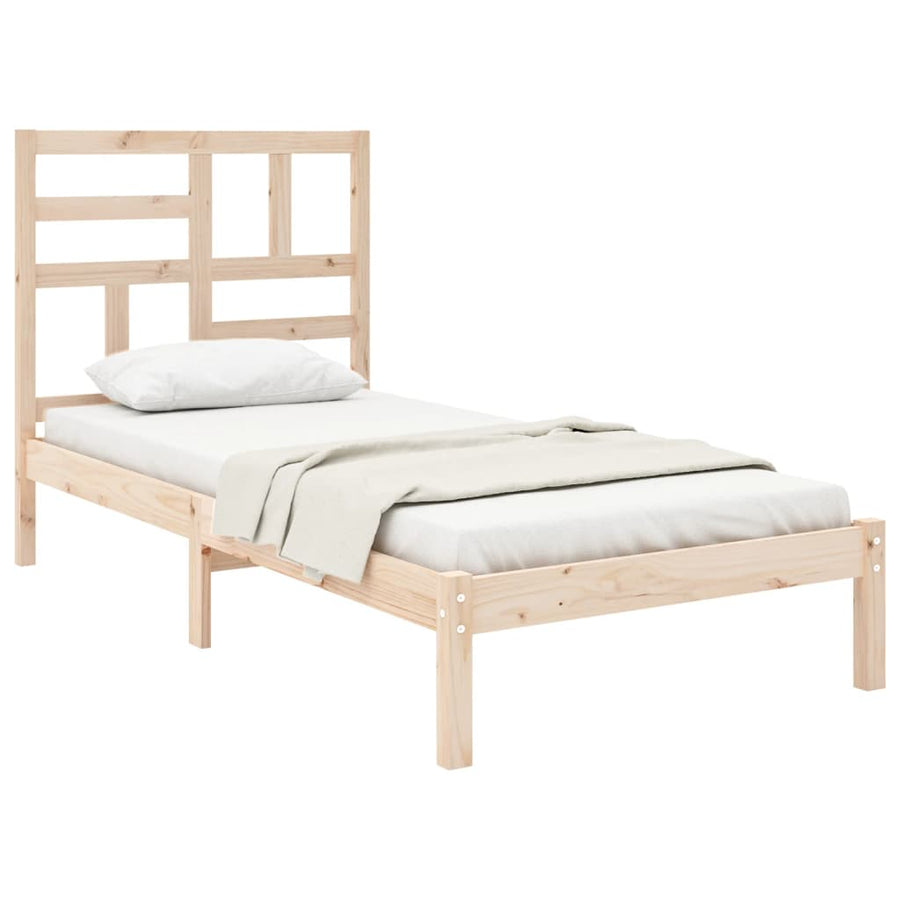 Bedframe massief hout 75x190 cm 75 x 190 cm Naturel