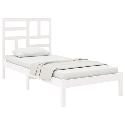 Bedframe massief hout wit 75x190 cm 75 x 190 cm Wit