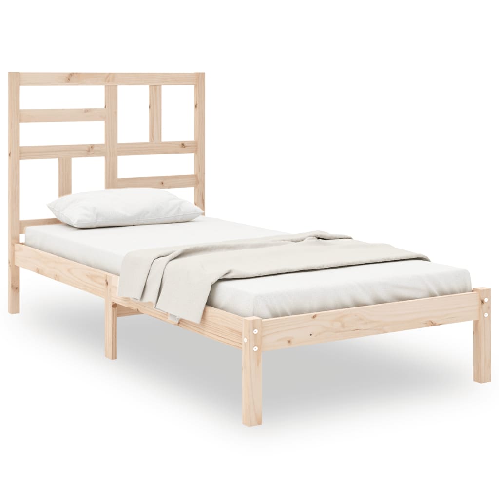 Bedframe massief hout 90x190 cm Single 90 x 190 cm Naturel
