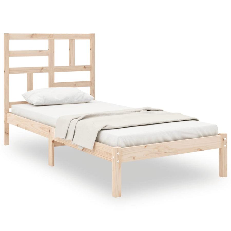 Bedframe massief hout 90x190 cm Single 90 x 190 cm Naturel