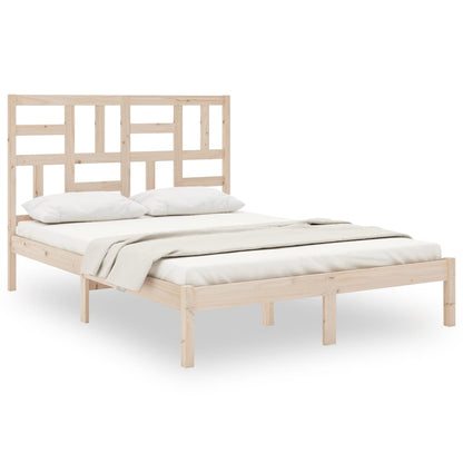 Bedframe massief hout 140x190 cm 140 x 190 cm Naturel