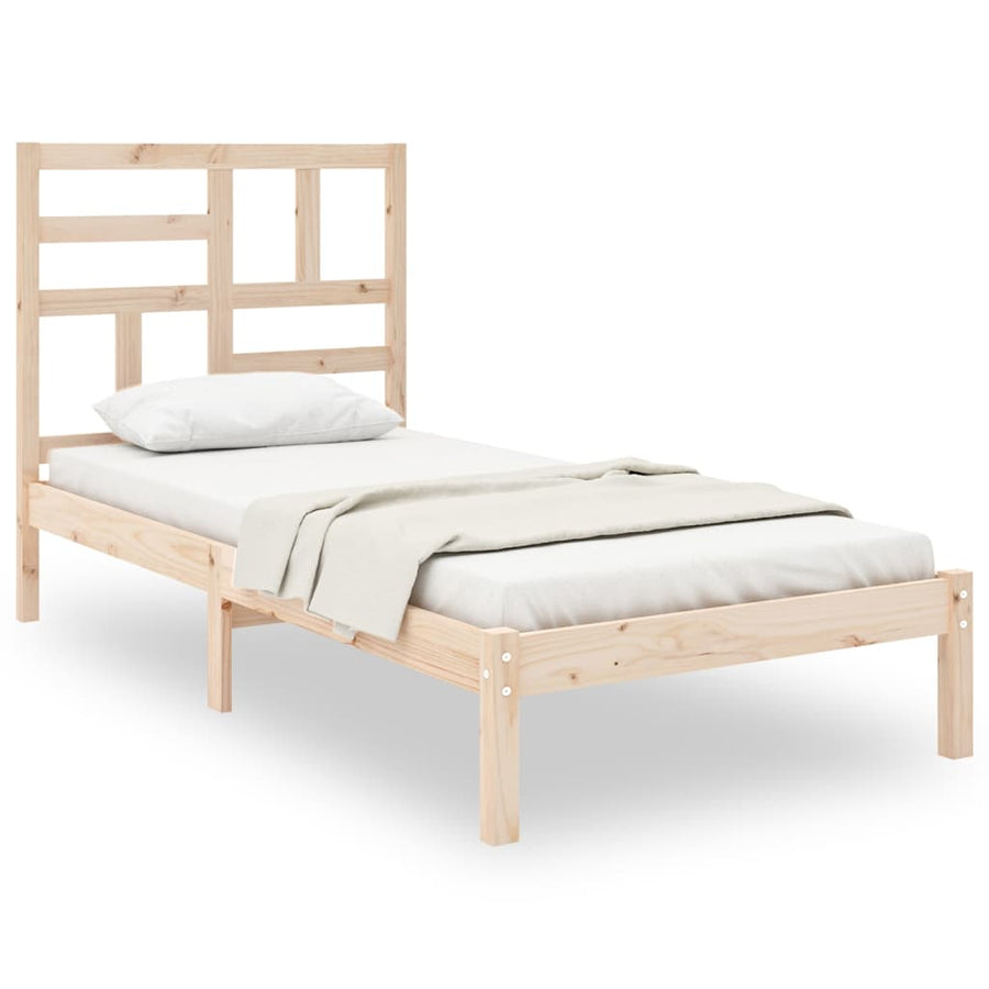 Bedframe massief hout 90x200 cm 90 x 200 cm Naturel