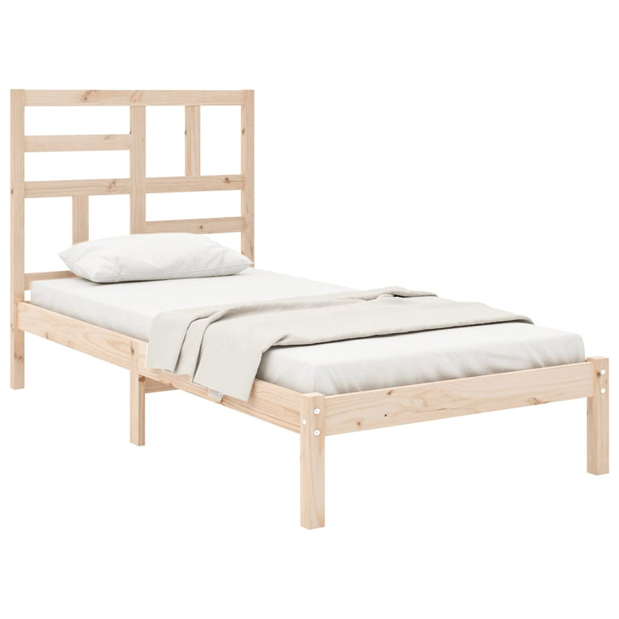 Bedframe massief hout 90x200 cm 90 x 200 cm Naturel