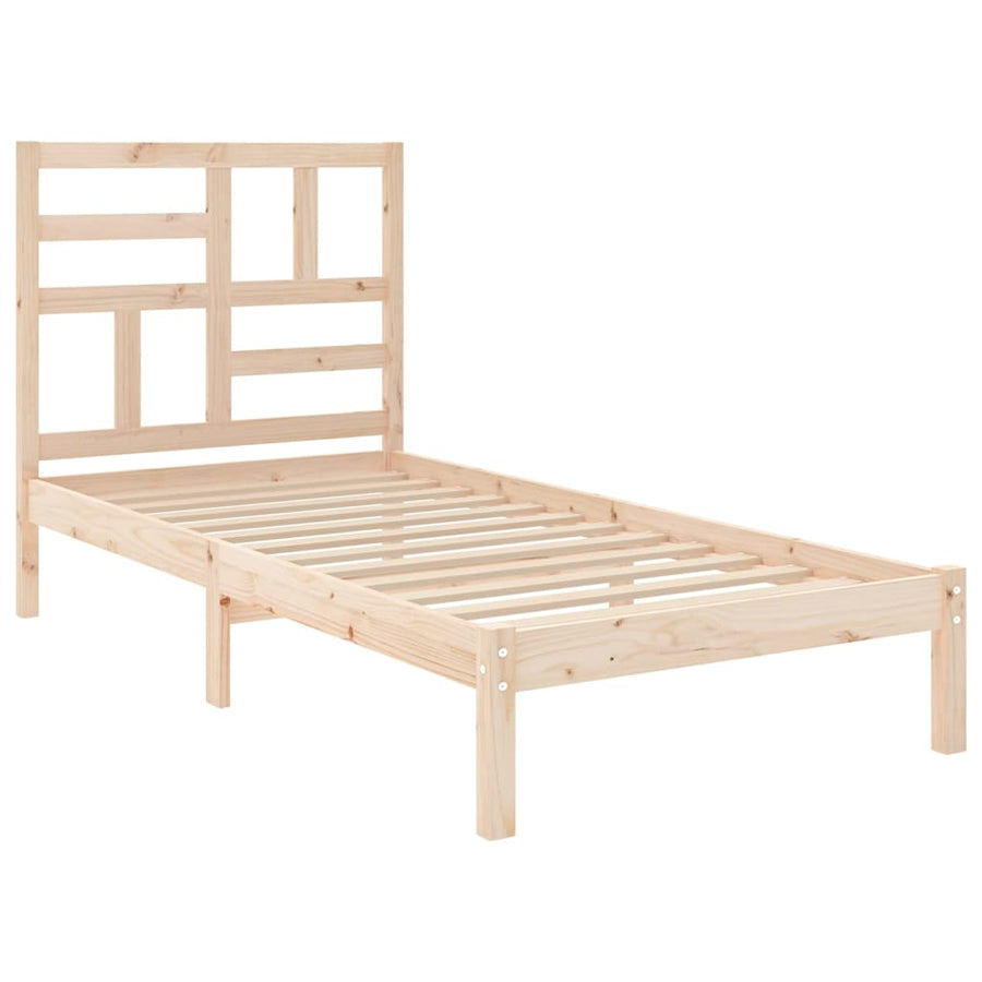 Bedframe massief hout 90x200 cm 90 x 200 cm Naturel