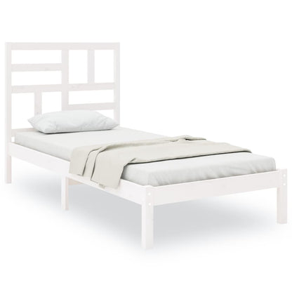 Bedframe massief hout wit 90x200 cm 90 x 200 cm Wit