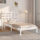 Solid wood bed frame white 90x200 cm