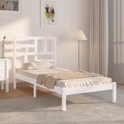 Solid wood bed frame white 90x200 cm