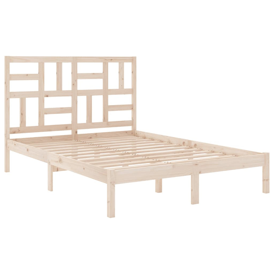 Bedframe massief hout 140x200 cm 140 x 200 cm Naturel