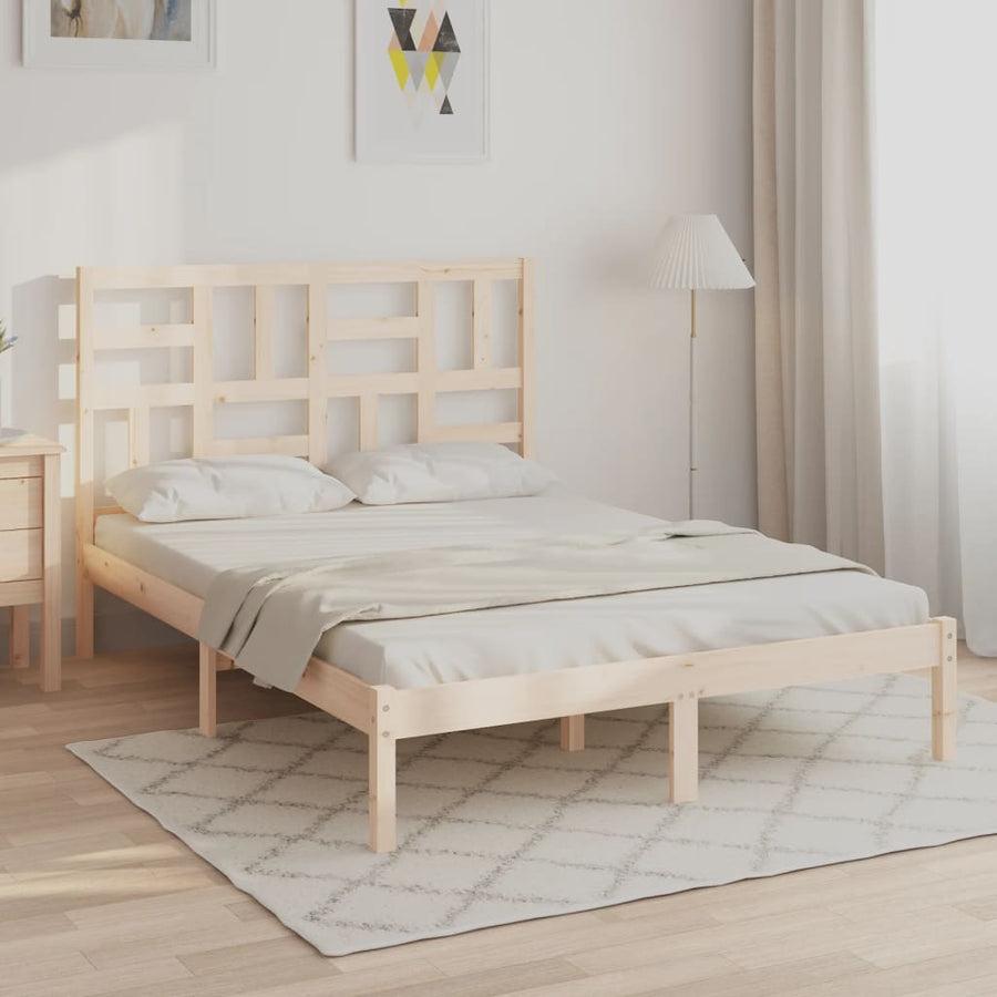 Bedframe Zonder Matras Massief Hout 160 x 200 cm Naturel