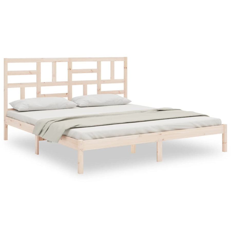 Bedframe massief hout 180x200 cm Super King Size 180 x 200 cm Naturel