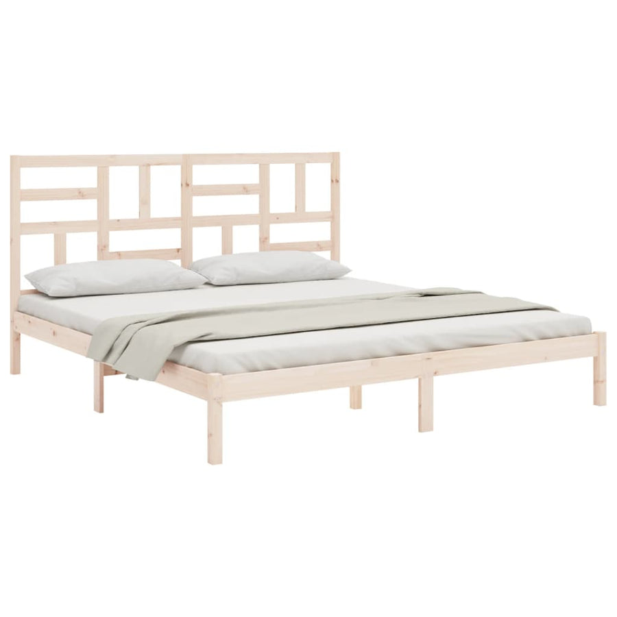 Bedframe massief hout 180x200 cm Super King Size 180 x 200 cm Naturel
