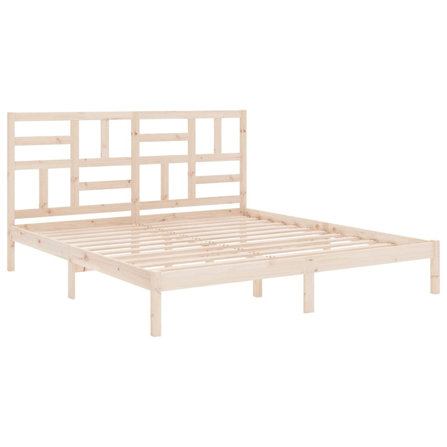 Bedframe massief hout 180x200 cm Super King Size 180 x 200 cm Naturel