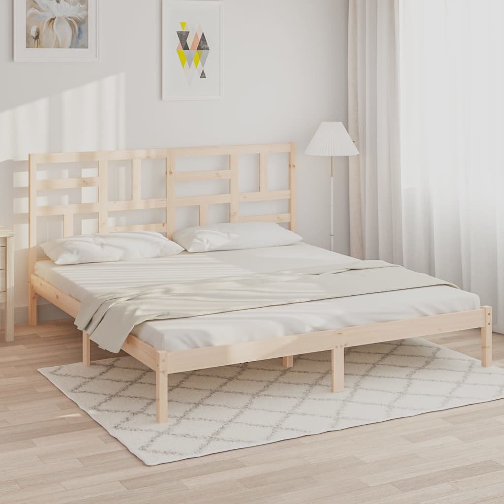 Bedframe massief hout 180x200 cm Super King Size 180 x 200 cm Naturel