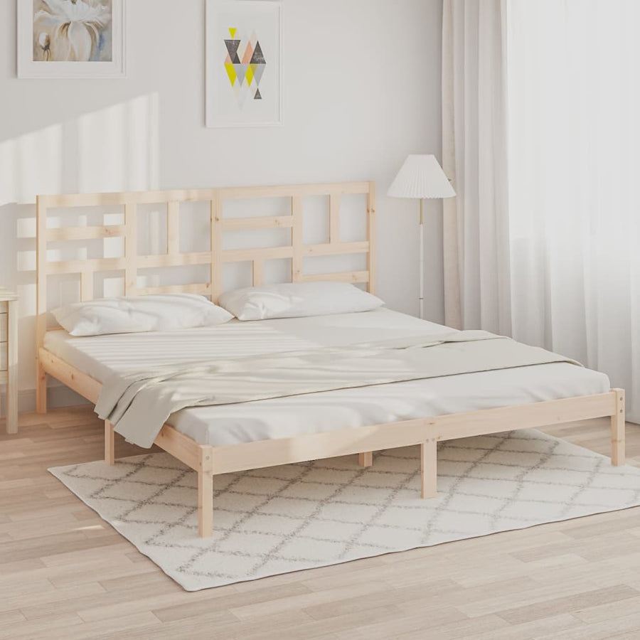 Bedframe massief hout 180x200 cm Super King Size 180 x 200 cm Naturel